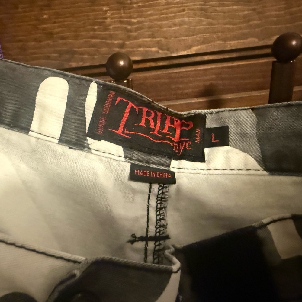Tripp NYC Black and White Camo Cargo Pants - Picture 2 of 5